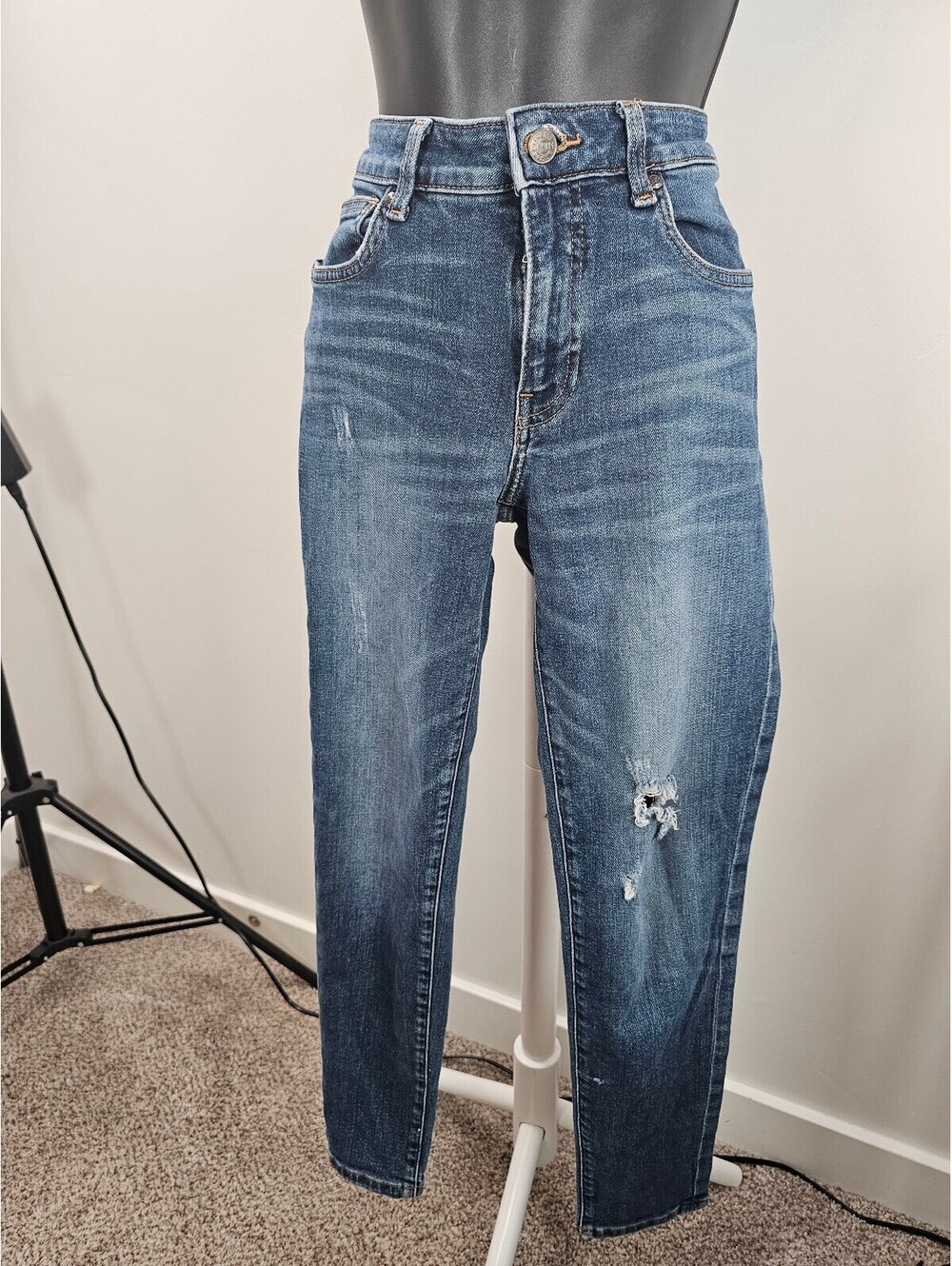 Big Star Women's High-Waisted Distressed Blue Jeans